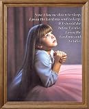 Girl Praying By Bed Kids Room Religious Picture Framed Art Print