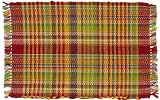 Durable Hand Woven 100% Cotton Red and Green Plaid Placemat 12x18 Inches Set / 6
