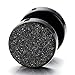 2pcs 8mm Black Screw Stud Earrings for Men Women, Steel Cheater Fake Ear Plugs Gauges Illusion Tunnel