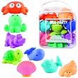 Elegant Baby 8 Piece Bath Squirties Gift Set in Vinyl Zip Bag - Sea