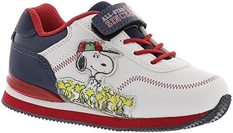 Peanuts Snoopy Athletic Boys' Infant-Toddler Slip On 7 M US Toddler White-Black