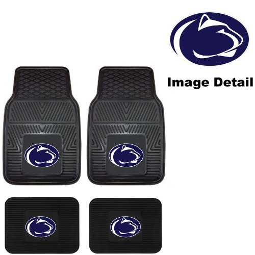 PSU Penn State University Nittany Lions Front & Rear Car Truck SUV Vinyl Car Floor Mats - 4PC On Sale