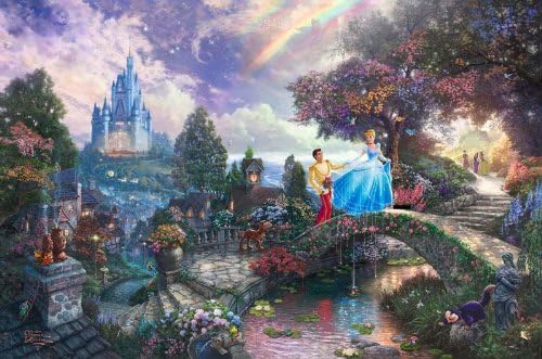 Thomas Kinkade Disney Print on Canvas Thomas Kinkade Cinderella Wishes Upon a Dream