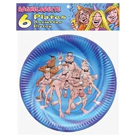 Male stripper party plates - bag of 6