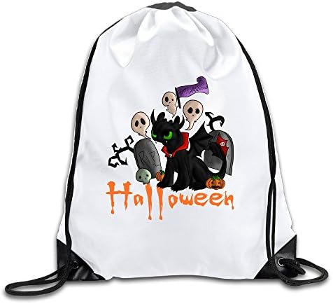 Halloween Bat Ghost 100% Polyester Fiber Drawstring Bag One Size