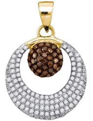 0.40CTW COGNAC DIAMOND MICRO-PAVE PENDANT