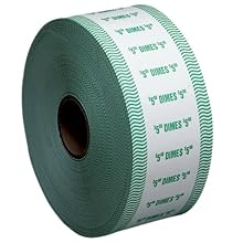 PM Company SecurIT $5 Dime Automatic Coin Wrap Rolls, White/Green, 1900 Wrappers per Roll, 8 Rolls per Carton (51910)