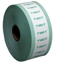 PM Company SecurIT $5 Dime Automatic Coin Wrap Rolls, White/Green, 1900 Wrappers per Roll, 8 Rolls per Carton (51910)