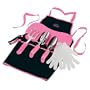 7 Piece Gardening Tool Set (Pink) (16.6"H x 8.7"W x 4"D)