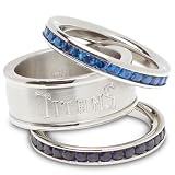 Tennessee Titans Logo Crystal Stacked Ring Set (Size 6)