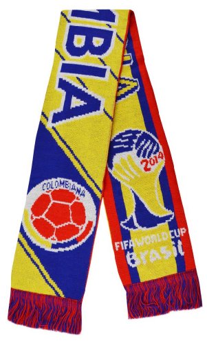 2014 World Cup Colombia Super Fans Football Jacquard Scarf - Multi