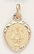 Juan de los Lagos 10KT Gold Baptism Medal, 11.2 x 9.7 mm, with 14KT Gold Chain, in Deluxe Gift Box