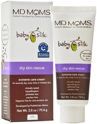 MD MOMS Baby Silk Dry Skin Rescue Extreme Care Cream, Fragrance-Free-2.8 oz (79.4 g)