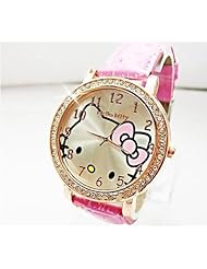 Hello Kitty Girls Lady Quartz Steel Wrist Watch Pink (White)