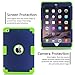 iPad Mini 2 Case,iPad Mini Case,iPad Mini 3 Case,iPad Mini Retina Case,BENTOBEN Anti-Slip Shock-Absorption Silicone PC High Impact Resistant Hybrid Three Layer Protective Case Cover Blue&Lime Green