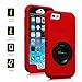 iPhone 6 Plus Case - Fintie Commander Series Three Layer Hard Shell Cover Holster with Built-in Rotating Stand and Belt Swivel Clip for Apple iPhone 6 Plus (5.5), Black/Red