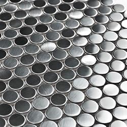 Stainless Steel Tiles Penny Rounds Metal Mosaic Tiles