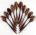 DDPREMIUM Small Wooden Teaspoons, Coffee Spoons, Handcraft Siamese RoseWood, Set 10 of 5 Inch, Brown