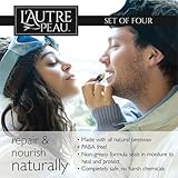 All Natural Luxury Lip Balm by L'AUTRE PEAU | Acai Berry, Asian Pear, Honey & Pomegranate Flavors - Special 4 Pack Gift Set | Moisturizer (Natural Beeswax) | The Decadence Lip Balm Gift Set