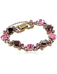 Sorrelli "Pink Orchid" Crystal XO Gold-Tone Bracelet, 7.25"