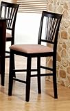 IMAGE OF Coaster Counter Height Bar Stool/Chair, Rich Cappuccino Solid Wood Finish, Set of 2