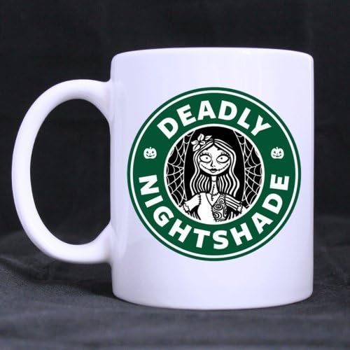 Funny Designed DEADLY NIGHTSHADE Ceramic Coffee White Mug (11 Ounce) Tea Cup - Personalized Gift For Birthday,Christmas And New Year