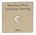 .925 Sterling Silver Crescent Moon Cartilage Stud Earring (Sold Individually)