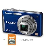 Panasonic DMC-FH25A 16.1MP Digital Camera with 8x Wide Angle Image Stabilized Zoom and 2.7 inch LCD (Blue) & Eye-Fi Pro X2 8 GB Class 6 SDHC Wireless Flash Memory Card Bundle