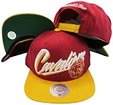 Cleveland Cavaliers Diagonal Script Maroon/Yellow Two Tone Plastic Snapback Adjustable Plastic Snap Back Hat / Cap