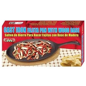 Bene Casa 65350 cast iron fajita pan with wood base. by MBR