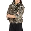 Mossimo&reg; Black Women's Faux Fur Swing Jacket- Gray Tipped