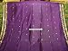 Purple Indian bridal Sari with Golden Zari Border. Belly dance fabric