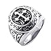 KONOV Classic Vintage Cross Mens Ring, Stainless Steel Band, Size 13