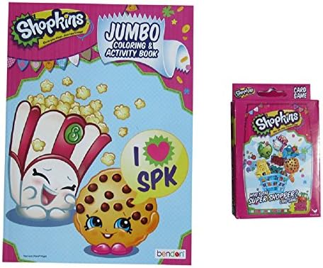 Shopkins Gift Set: I Love SPK Coloring Book and Who's The Super Shopper Card Game