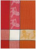 Waffle Weave 100% Cotton Chair Red Dishtowel 18 X 28 Set / 6