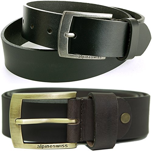 Alpine Swiss Men's Casual Jean Belt 35MM Genuine Dakota Leather