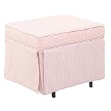 Dutailier Gingham Ottoman - Pink Dots