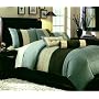 7 PC. MODERN BED IN A BAG SUPER SET CHOCOLATE BROWN W/ MATCHING PILLOWS