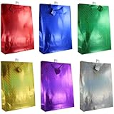 Hologram Gift Bags, 12-pc, All Occasions, Assorted Colors (X-Large)