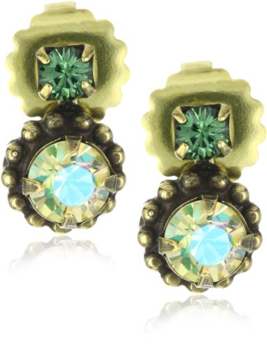 Sorrelli "Water Lily" Simple Crystal Drop Gold-Tone Earrings