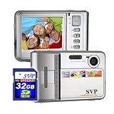 SVP NEW 9MP Silver Digital Camera+ Video Recorder+8X Zoom~ UltraSlim (32GB Included)