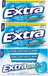 Extra Peppermint Gum, 15-Stick Slim Packs (Pack of 20)