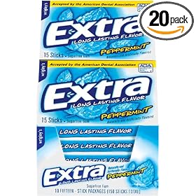 Extra Peppermint Gum, 15-Stick Slim Packs (Pack of 20) by Extra