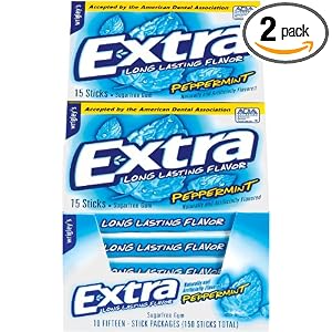 Extra Peppermint Gum, 15-Stick Slim Packs (Pack of 20) by Extra