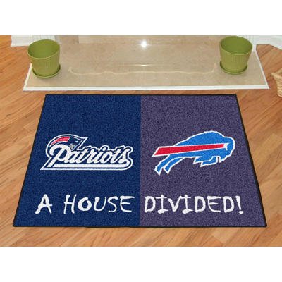 New England Patriots - Buffalo Bills House Divided Rugs 34``x45`` - 34"x45"
