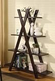 Bookcase with X Shape in Cappuccino Finish