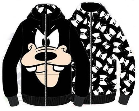 Disney Goofy Reversible Mens Hoodie Sweatshirt Overview