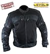 Men's Black Tri-Tex Fabric Level-3 Armored Motorcycle Jacket