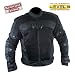 Xelement Mens Black Tri-Tex Fabric Level-3 Armored Motorcycle Jacket