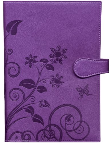 Pierre Belvedere Executive Line A5 Refillable Embossed Notebook, Organic Flowers, Purple